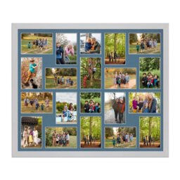 AK Frames 80X70Cm Silver Modern Multi Photo Frame With Pompadour Mount - Holds 20 Apertures (18X) 6X4, (2X) 4X4 Photos - thumbnail 1