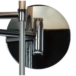 Luminosa Lighting Luminosa Manhattan Wall Lamp 1 Light E14 Swing Arm, Polished Chrome With Black Patterned Shade - thumbnail 5