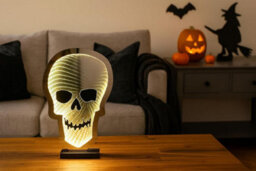 Festive Productions 3D Skull Led Infinity Effect Halloween Light White 40Cm Indoor Decoration - thumbnail 4