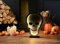 Festive Productions 3D Skull Led Infinity Effect Halloween Light White 40Cm Indoor Decoration - thumbnail 1