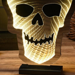 Festive Productions 3D Skull Led Infinity Effect Halloween Light White 40Cm Indoor Decoration - thumbnail 3