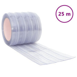 Berkfield Door Curtain Transparent 200 mmx1.6 mm 25 M Pvc - thumbnail 2