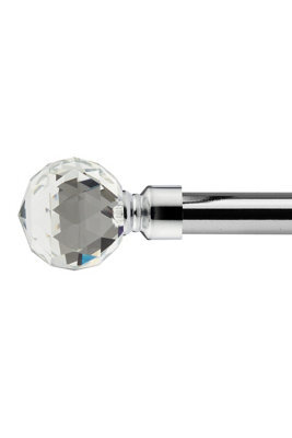 Unknown 16-19mm Cristalla Extendable Eyelet Metal Curtain Pole Set Chrome 160-300Cm - image 1