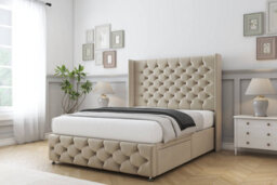 "Sloomy Luthor Almond Coniston Divan Bed Set 2 Drawers Foot-End - 54"" Wingback & 12"" Footboard 5' King" - thumbnail 2