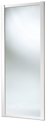 Spacepro 1 Panel Mirrored White Framed Sliding Wardrobe Door (H)2220mm (W)914mm - image 1