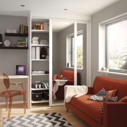 Spacepro 1 Panel Mirrored White Framed Sliding Wardrobe Door (H)2220mm (W)914mm - thumbnail 3