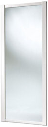 Spacepro 1 Panel Mirrored White Framed Sliding Wardrobe Door (H)2220mm (W)914mm - thumbnail 1