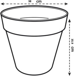 Garden Store Direct Urban Jungle Round Plant Pots - Indoor Or Outdoor - 38Cm Warm Grey - thumbnail 5