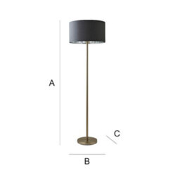 Valuelights Charles Chrome Floor Lamp With Charcoal And Metallic Shade And Bulb - thumbnail 9