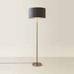 Valuelights Charles Chrome Floor Lamp With Charcoal And Metallic Shade And Bulb - thumbnail 4