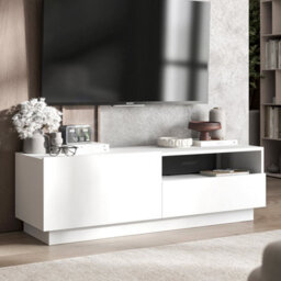 Heze Furniture Enjoy Minimalist Stand Tv Unit With Open Shelf 120Cm - White - thumbnail 2