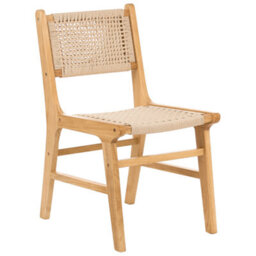 Beliani Set Of 2 Dining Chairs Ozella Wood Light Brown/ Beige - thumbnail 4