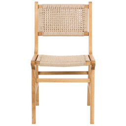 Beliani Set Of 2 Dining Chairs Ozella Wood Light Brown/ Beige - thumbnail 5
