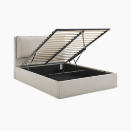 Furniturebox Uk Tilly Beige & Brown Herringbone Fabric Ottoman King Size Bed Frame - thumbnail 7