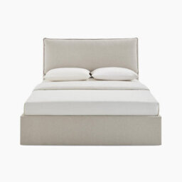 Furniturebox Uk Tilly Beige & Brown Herringbone Fabric Ottoman King Size Bed Frame - thumbnail 4