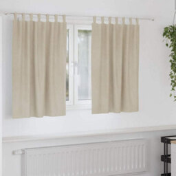 Berkfield Blackout Curtains With Hanging Loops 2 Pcs Cream Velvet