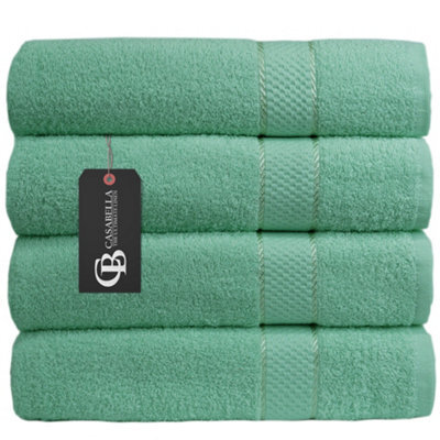 Casabella Towels Luxury 4 Pack Bath Sheets 100% Cotton Super Soft Quick Dry Highly Absorbent Bathroom Towels Seafoam - image 1