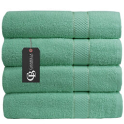 Casabella Towels Luxury 4 Pack Bath Sheets 100% Cotton Super Soft Quick Dry Highly Absorbent Bathroom Towels Seafoam - thumbnail 1