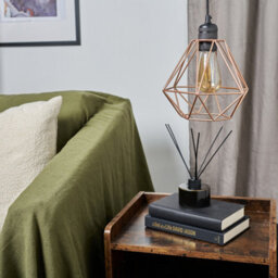 Valuelights Diablo Pair Of Geometric Copper Metal Basket Cage Ceiling Light Shades (D)21Cm - thumbnail 3