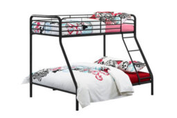Dorel Home Bunk Bed Metal Black, Single Over Double