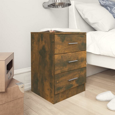Berkfield Bedside Cabinet Smoked Oak 38X35X56 Cm Engineered Wood - image 1
