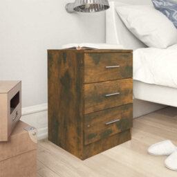 Berkfield Bedside Cabinet Smoked Oak 38X35X56 Cm Engineered Wood - thumbnail 1
