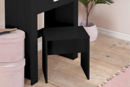 Black Dressing Table With Mirror Birlea Evelyn Sliding Vanity Desk Make Up - thumbnail 6