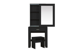 Black Dressing Table With Mirror Birlea Evelyn Sliding Vanity Desk Make Up - thumbnail 7