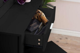 Black Dressing Table With Mirror Birlea Evelyn Sliding Vanity Desk Make Up - thumbnail 4