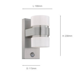 Eglo Atollari Stainless Steel Cylindrical Ip44 Integrated Led Outdoor Wall Light, (D) 10Cm - thumbnail 4