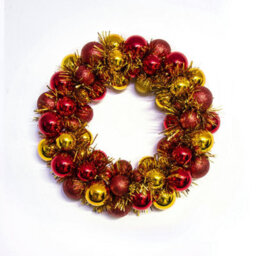 Christmas Tree World 33Cm Red & Gold Shatterproof Bauble Wreath - thumbnail 2