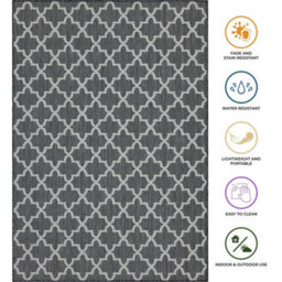 Homeart Outdoor Rugs Easy Cleaning Area Rugs For Balcony,garden,picnic,uv Weather Resistant Anthracite Cream 120X170Cm - thumbnail 6
