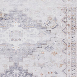 Grey Beige Traditional Persian Easy To Clean Bordered Geometric Rug For Dining Room Bedroom And Living Room-60Cm X 225Cm (Runner) - thumbnail 3