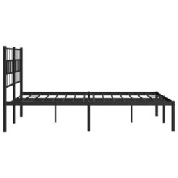 Berkfield Metal Bed Frame With Headboard Black 135X190 Cm - thumbnail 6