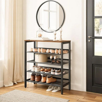 Thehotsale 5-Tier Mesh Shelves Freestanding Shoe Rack 85.5Cm H - image 1