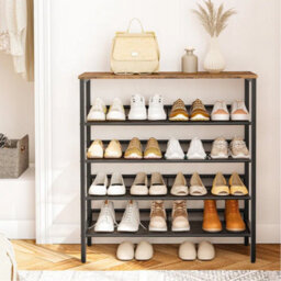 Thehotsale 5-Tier Mesh Shelves Freestanding Shoe Rack 85.5Cm H - thumbnail 2