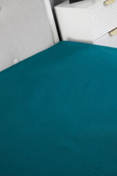 Fitted Sheet Polycotton Plain Dyed Extra Deep 25Cm Bed Linen Teal - thumbnail 4