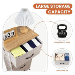 4 Drawer Small Fabric Dresser With Sturdy Steel Frame And Storage Chest Bedroom White - thumbnail 4