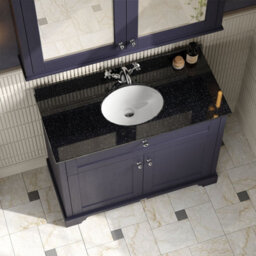 Hudson Reed Floor Standing 2-Door Traditional Vanity With 1 Tap Hole Black Marble Top & Basin, Twilight Blue, 1020X470mm - thumbnail 3