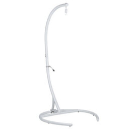 Beliani Hanging Chair With Stand Sesia Pe Rattan Light Grey - thumbnail 8