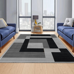Ameha Printed Rug Milo Black Grey Pattern Modern Living Room Bedroom 160 X 230 Cm Large Area Carpet Indoor/outdoor Rugs - thumbnail 6