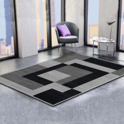 Ameha Printed Rug Milo Black Grey Pattern Modern Living Room Bedroom 160 X 230 Cm Large Area Carpet Indoor/outdoor Rugs - thumbnail 7