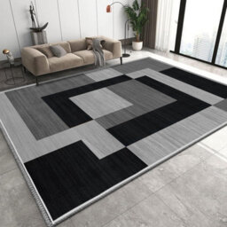 Ameha Printed Rug Milo Black Grey Pattern Modern Living Room Bedroom 160 X 230 Cm Large Area Carpet Indoor/outdoor Rugs - thumbnail 4
