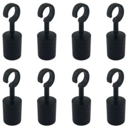 Ropeservices Uk 8 X 28mm Powder Coated Black Decking Rope Hook Fittings Fixings Barrier Set - thumbnail 1