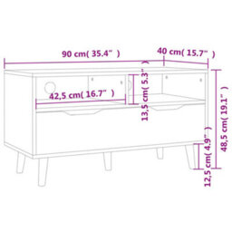 Vidaxl Tv Cabinet High Gloss Black 90X40X48.5 Cm Engineered Wood - thumbnail 7