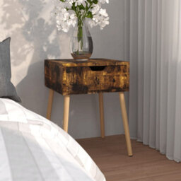 Vidaxl Bedside Cabinet Smoked Oak 40X40X56 Cm Engineered Wood - thumbnail 1