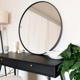 Jōbū Jobu Home - Rei, Large Round Black Metal Circle Mirror - 90Cm X 90Cm - thumbnail 4