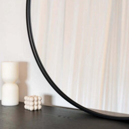 Jōbū Jobu Home - Rei, Large Round Black Metal Circle Mirror - 90Cm X 90Cm - thumbnail 2
