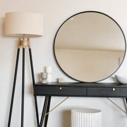 Jōbū Jobu Home - Rei, Large Round Black Metal Circle Mirror - 90Cm X 90Cm - thumbnail 3