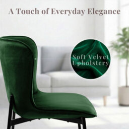 Evre Green Velvet Dining Chairs Set Of 2 Metal Frame Dining Chairs - thumbnail 3